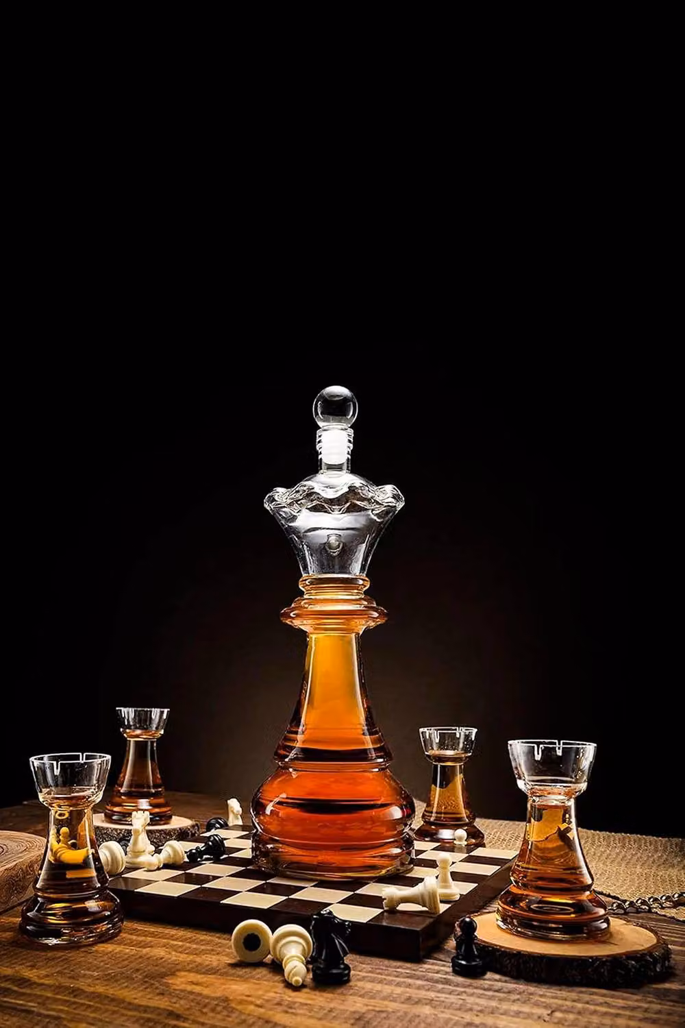 Bar Originale Chess Decanter and Glass Set with Board, Clear – 3