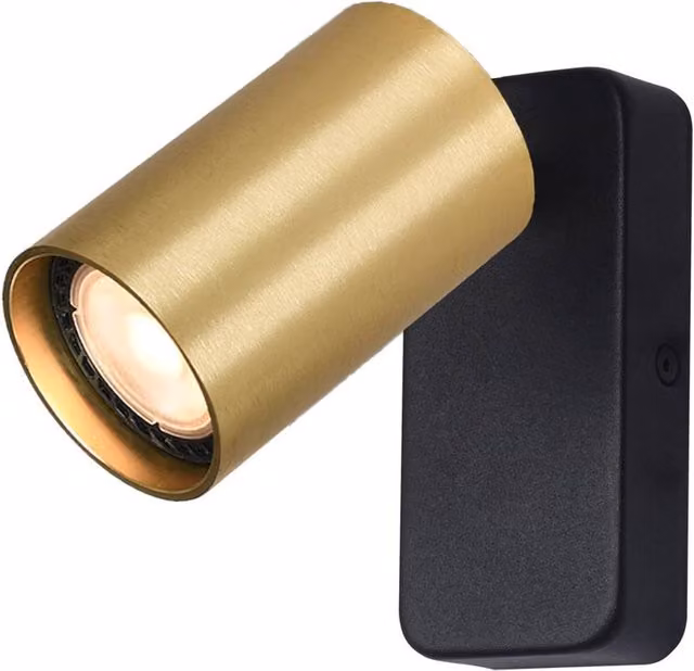 Netlighting Nesto Single Ceiling Spotlight in Black and Gold/Brass