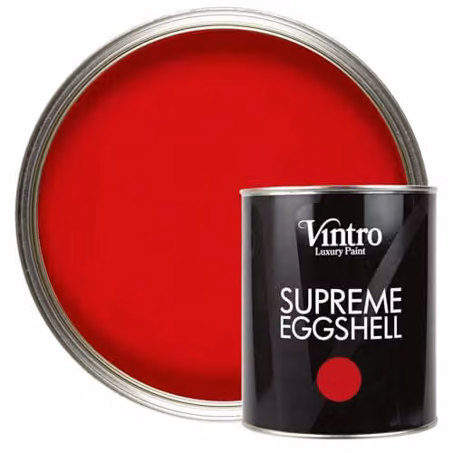 Vintro Crimson Red Dante's Dream Eggshell Paint for Walls, Wood and Trim, 1 Litre