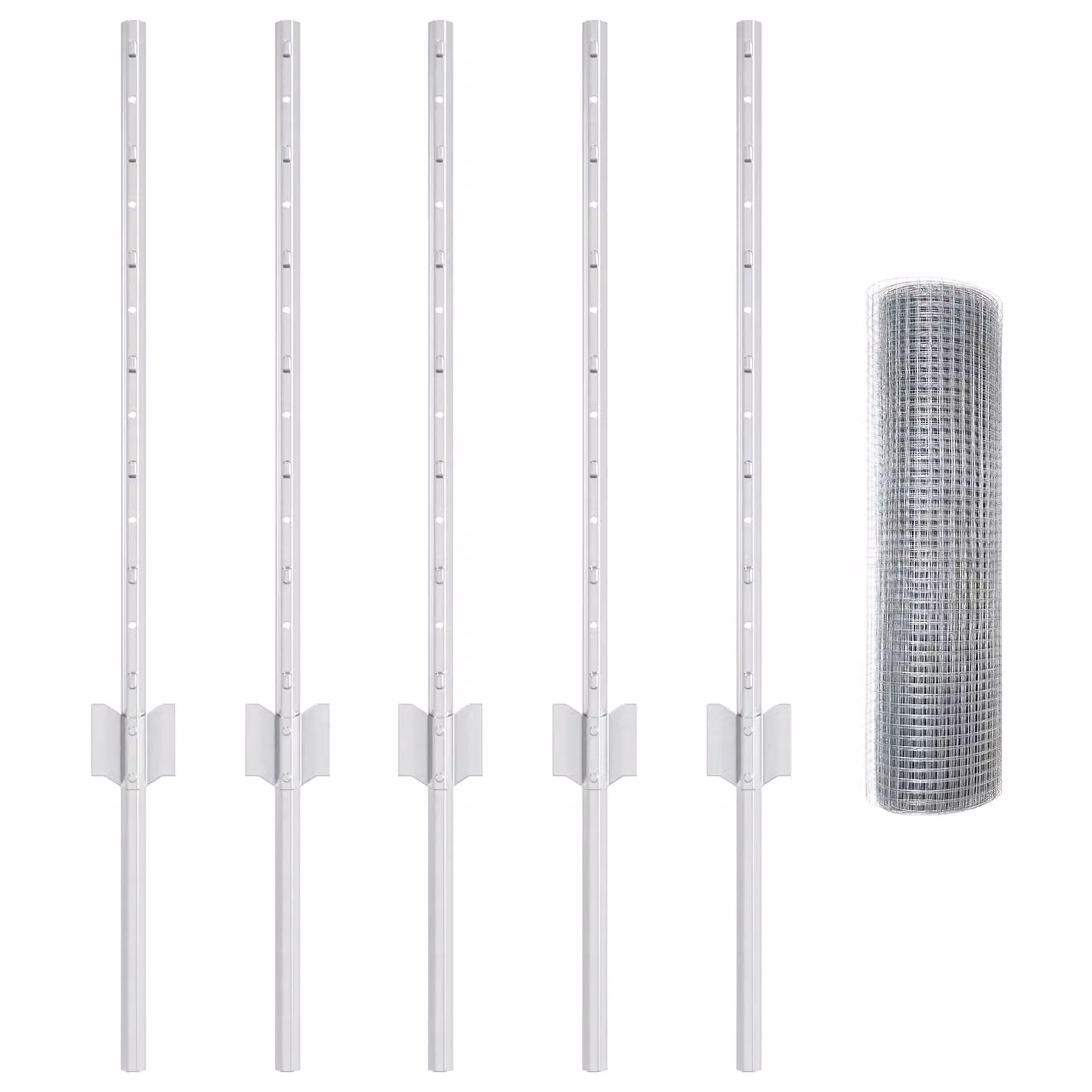 Berkfield Home Garden Fence Set of 2, Galvanised Steel, Silver, W/H: 10 x 0.5 m – 2
