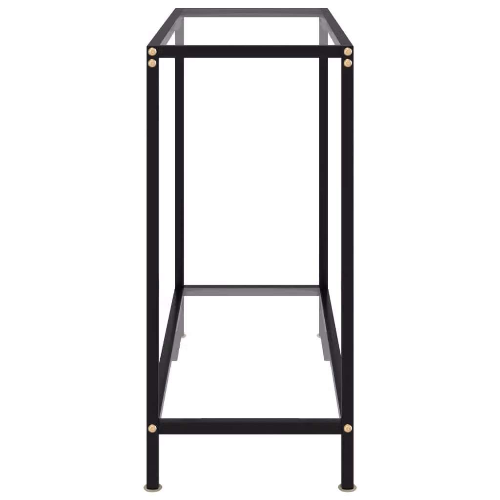Berkfield Home Transparent Tempered Glass Console Table in Clear, W/D/H: 80 x 35 x 75 cm – 2