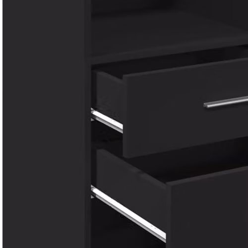 vidaXL Modern Black Highboard in MDF with Internal Shelves and Doors, W/D/H: 45 x 42.5 x 124 cm – 4