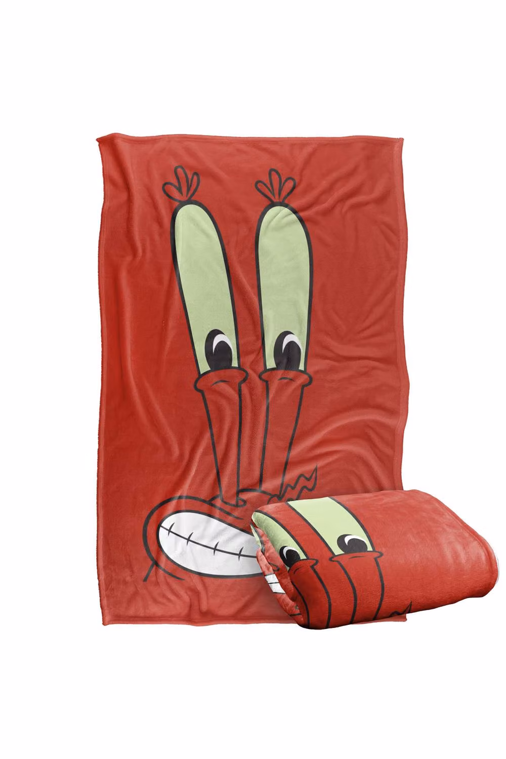 LOGOVISION Nickelodeon Spongebob Mr Krabs Face Super Soft Silky Fleece Throw Blanket, Multicolour and Red – 6