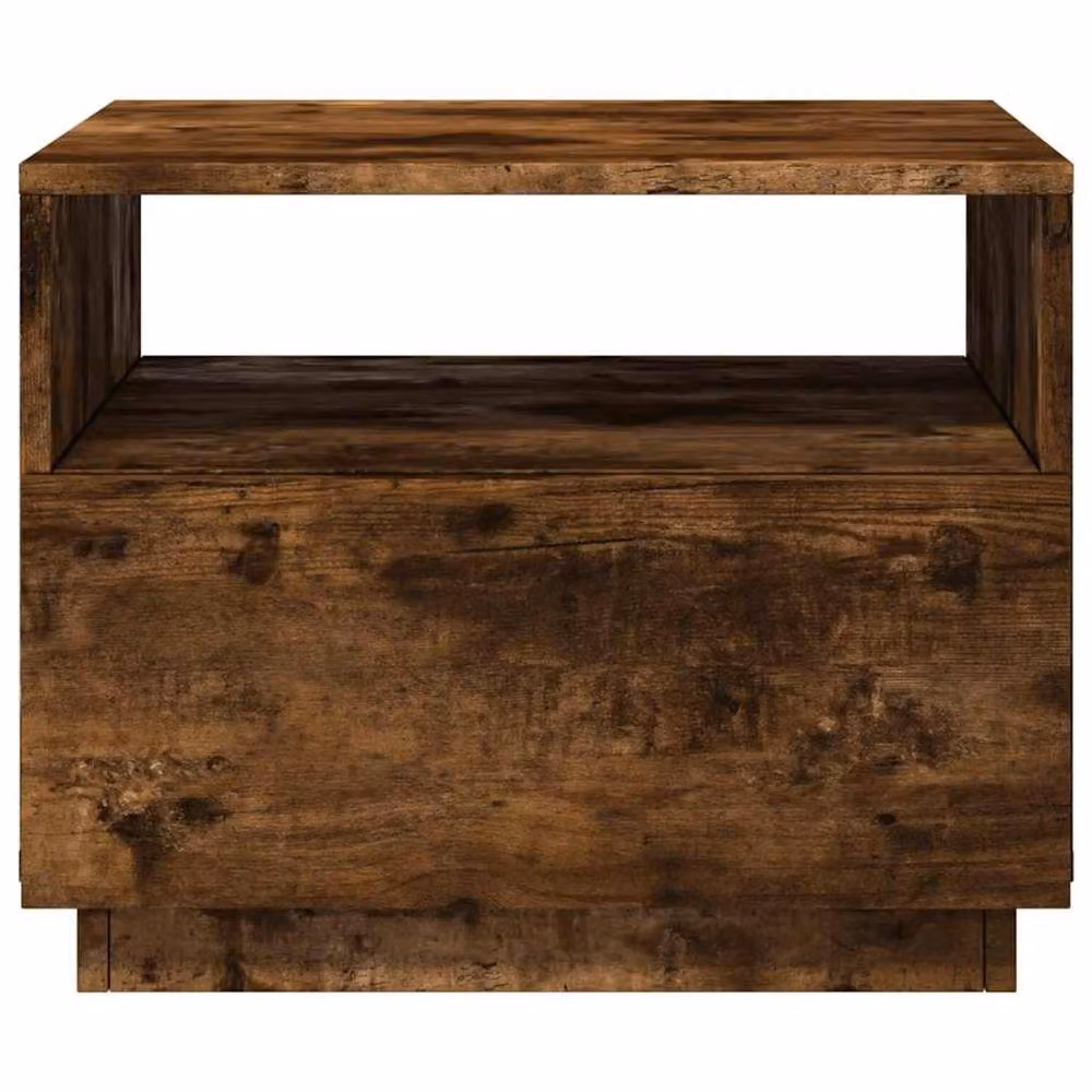Berkfield Home Modern Coffee Table with LED Lights in Smoked Oak Brown, W/D/H: 50 x 49 x 40 cm – 7