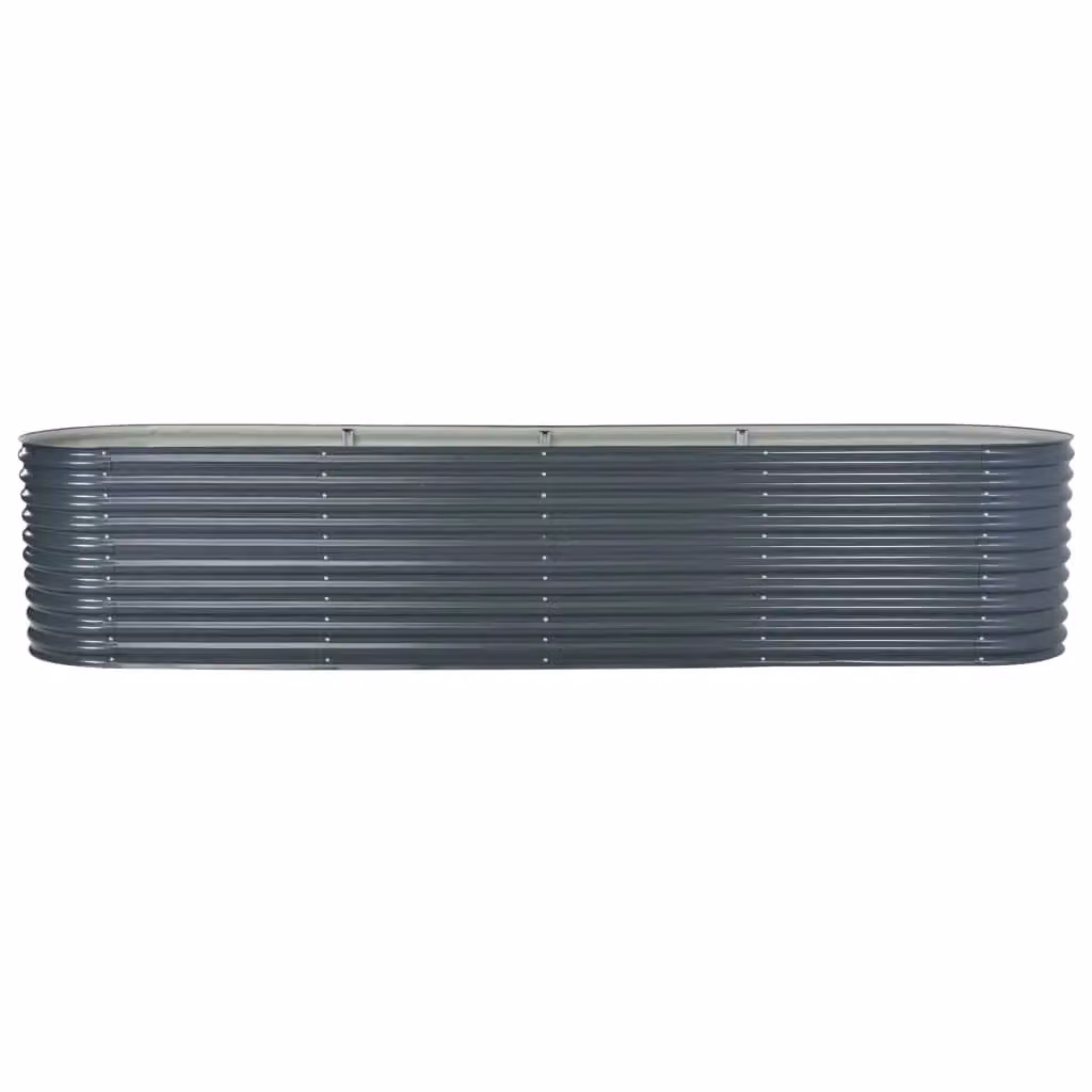 Berkfield Home Garden Galvanised Steel Raised Bed in Grey, W/D/H: 400 x 80 x 81 cm – 2