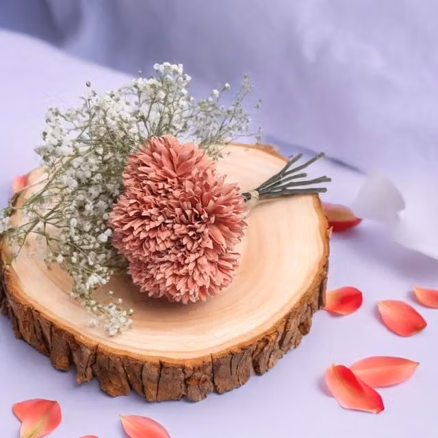 Kingsbury Gifts Artificial Pom Pom Bunch in Vintage Pink, Diameter: 22 cm