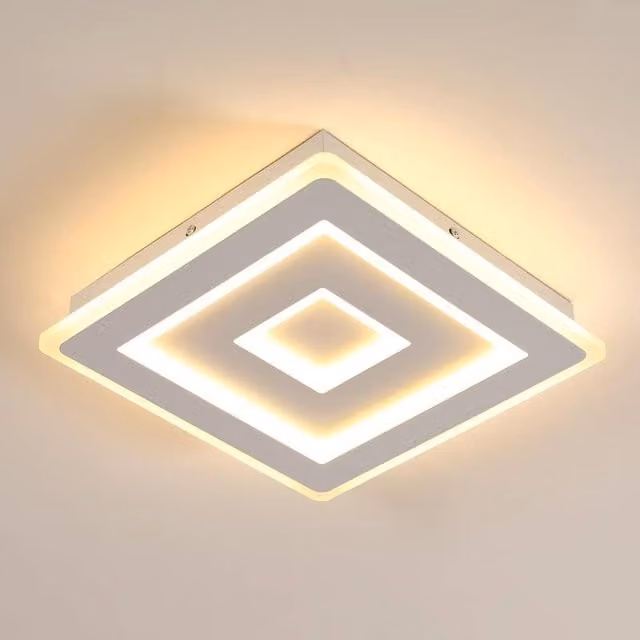 COMELY 36W Modern Square LED Ceiling Light in White with 3000K Warm White Light