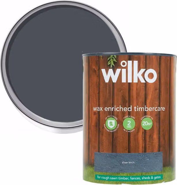 wilko Wax Enriched Timbercare Water Based Wood Protector, Silver Birch, 5 l