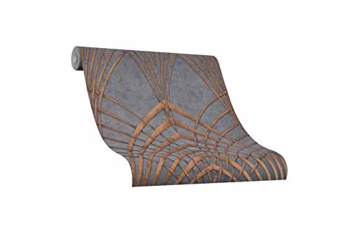Marburg Anthracite and Copper Geometric Graphical Pattern Wallpaper, W: 0.53 m, L: 10.05 m – 2
