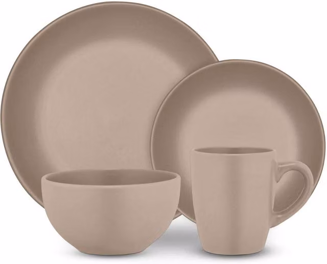 Tower 16 Piece Blue and Beige Stoneware Dinner Set