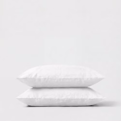 Bedable 100% Cotton Percale Pillowcase Pair, 300 Thread Count, White, W/D/H: 50 x 75 cm – 1