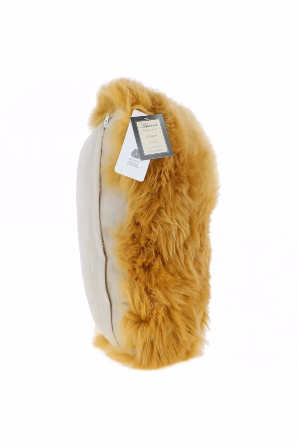 Fenland England Yellow Real Lambskin Fluffy Square Cushion, W/D/H: 40 x 40 x 40 cm – 2
