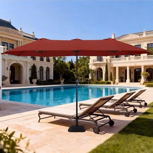 Mountview 3.8m Cantilever Garden Parasol Umbrella with UV Protection in Red – 8