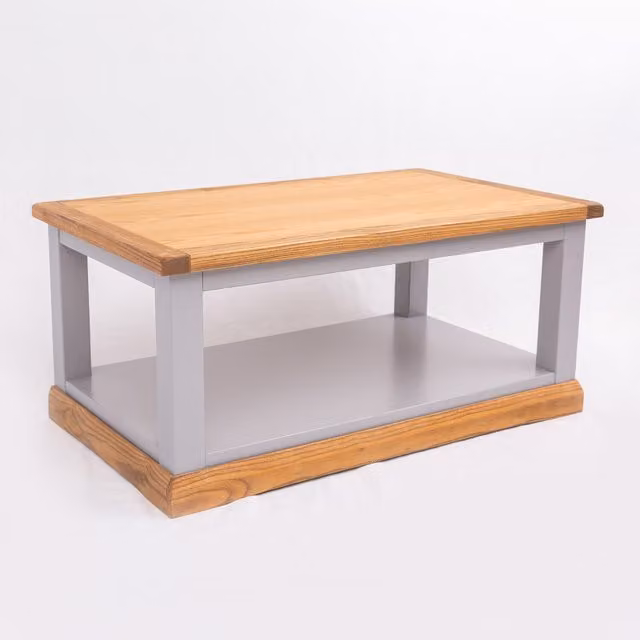 Cabinet Bits Ash Wood Coffee Table in Mid Grey, H45 x W100 x D60 cm