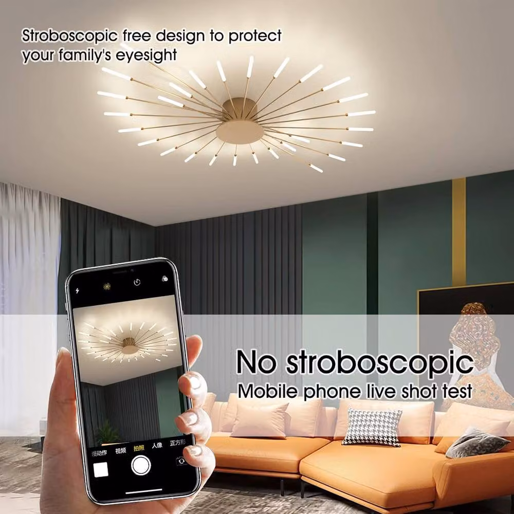 COMELY Modern LED Ceiling Light with 28 Heads in Gold and Transparent Finish – 4