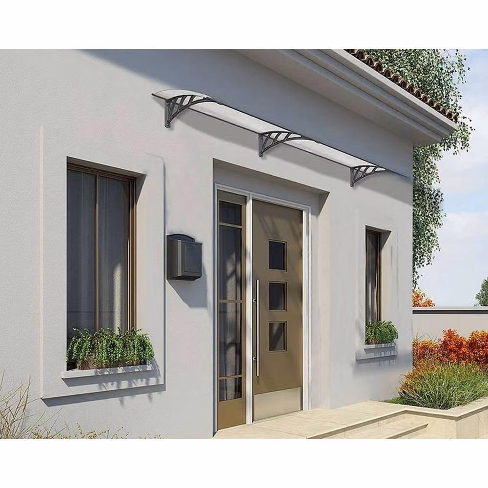 Palram Canopia Neo Twinwall Door Awning Canopy in Grey, W76 x H25 x L238 cm – 6
