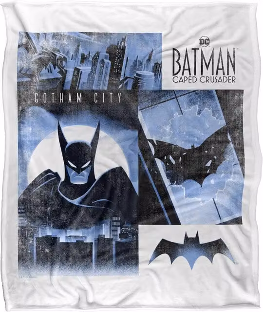 LOGOVISION Batman Caped Crusader Animated Series Gotham Square Super Soft Fleece Throw Blanket, Multicolour, W: 91.44 cm, L: 147 cm – 4
