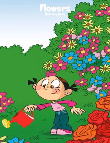 Flowers Coloring Book 1: Volume 1 Multicolour Childrens Paper Coloring Book by Createspace