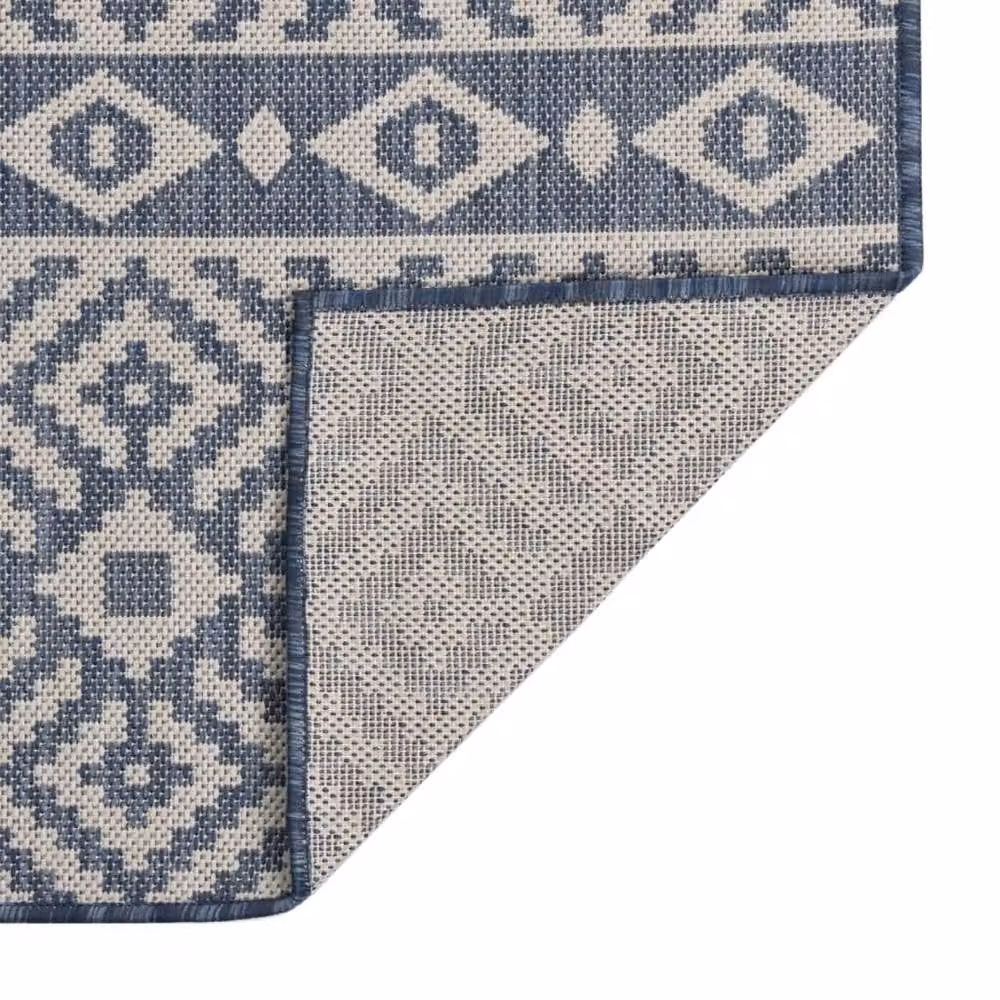 Berkfield Home Blue Striped Outdoor Flatweave Rug, W/D/H: 80 x 250 cm – 2