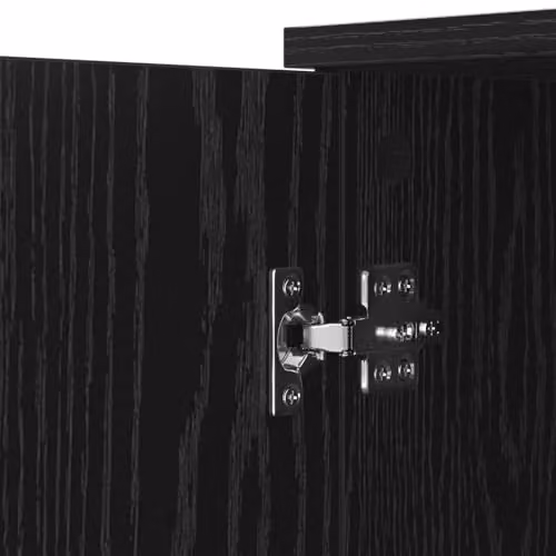 vidaXL Black Oak Sideboard in Rustic Matt Wood Finish, W/D/H: 59 x 39 x 80 cm – 5