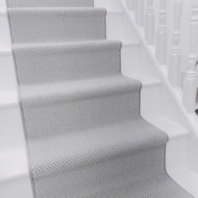 runrug Hazy Stair Runner Carpet in Grey, W: 60 cm x L: 720 cm