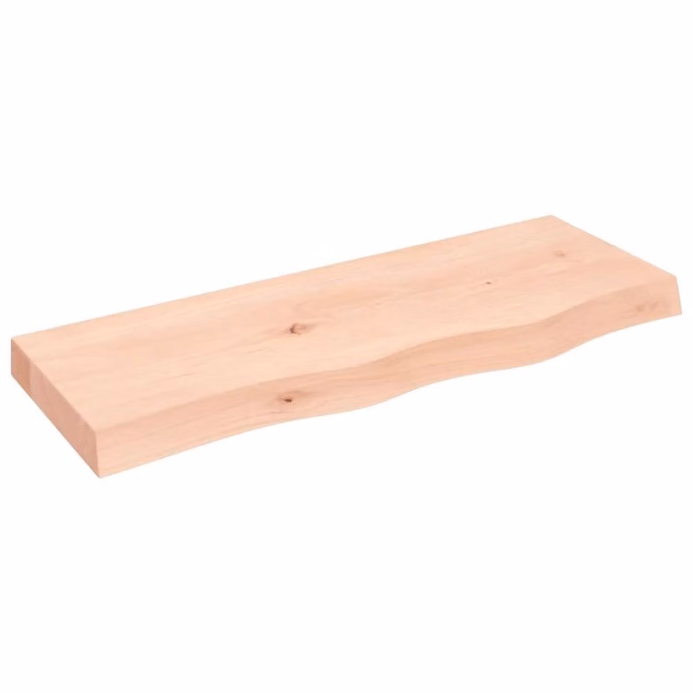 Berkfield Home Wall Mounted Rustic Oak Shelf in Light Oak, W: 80 cm, D: 30 cm, H: 2-6 cm