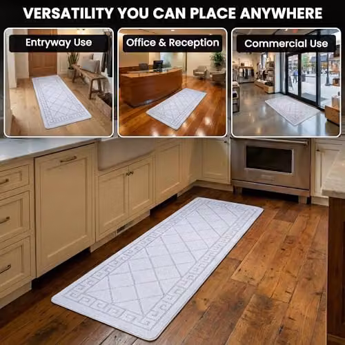 Smart Living Tribela Heavy Duty Non-Slip Hallway Runner Rug, Silver, W: 80 cm, L: 300 cm – 8
