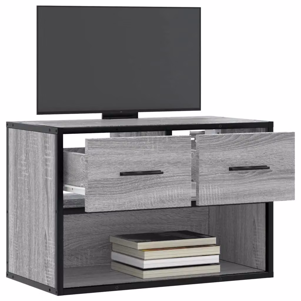 Berkfield Home Industrial TV Cabinet in Grey Sonoma, W/D/H: 60 x 31 x 39.5 cm – 3