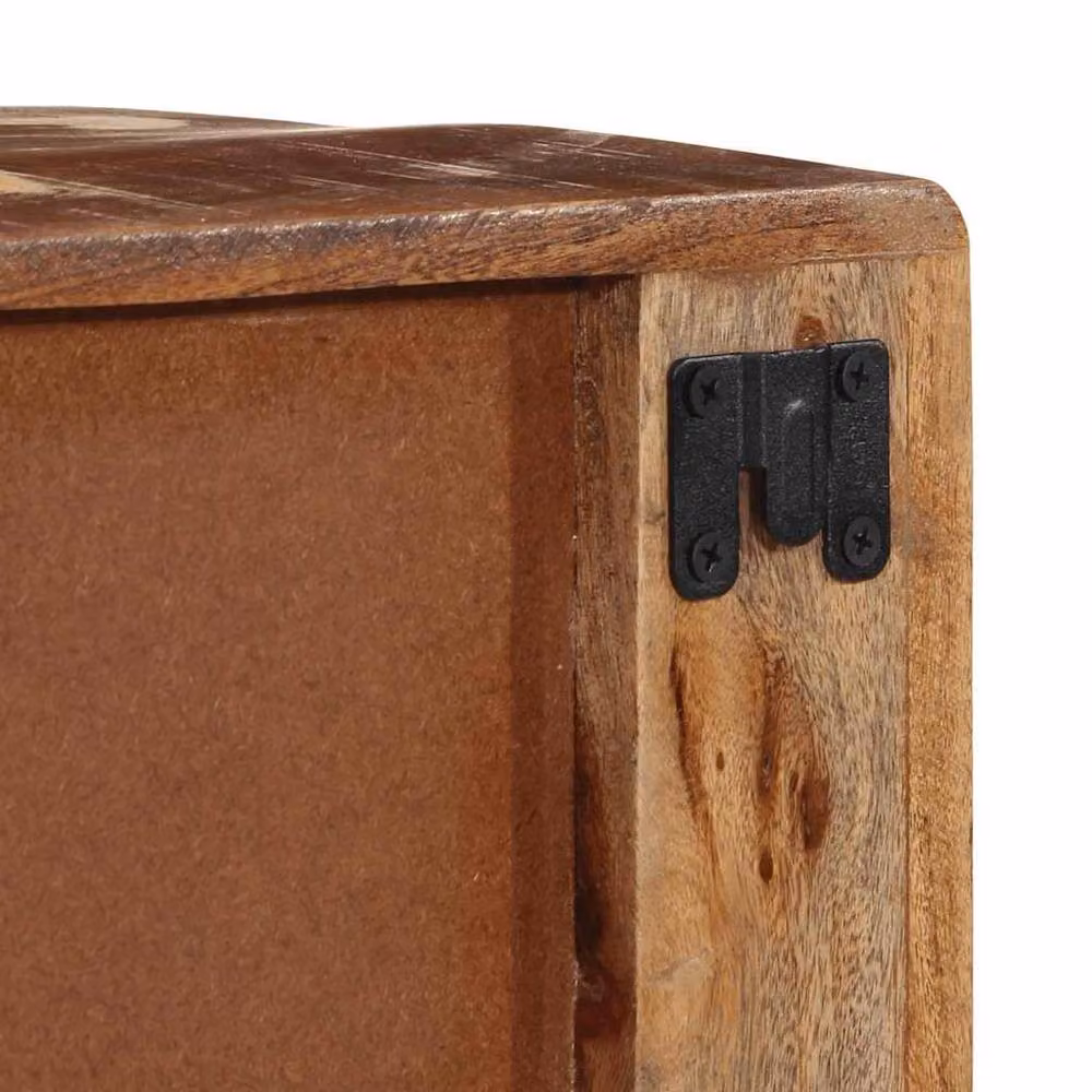 Berkfield Home Wall-mounted TV Cabinet in Brown Reclaimed Solid Wood W/D/H: 100 x 32 x 25 cm – 3