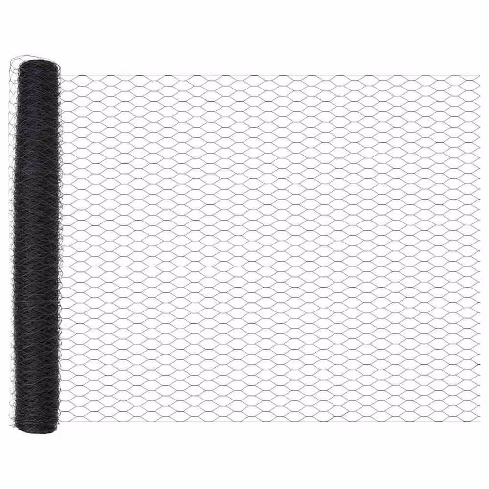 Berkfield Home Grey Powder-Coated Steel Hexagon Fence, H: 140 cm x W: 25 m – 4