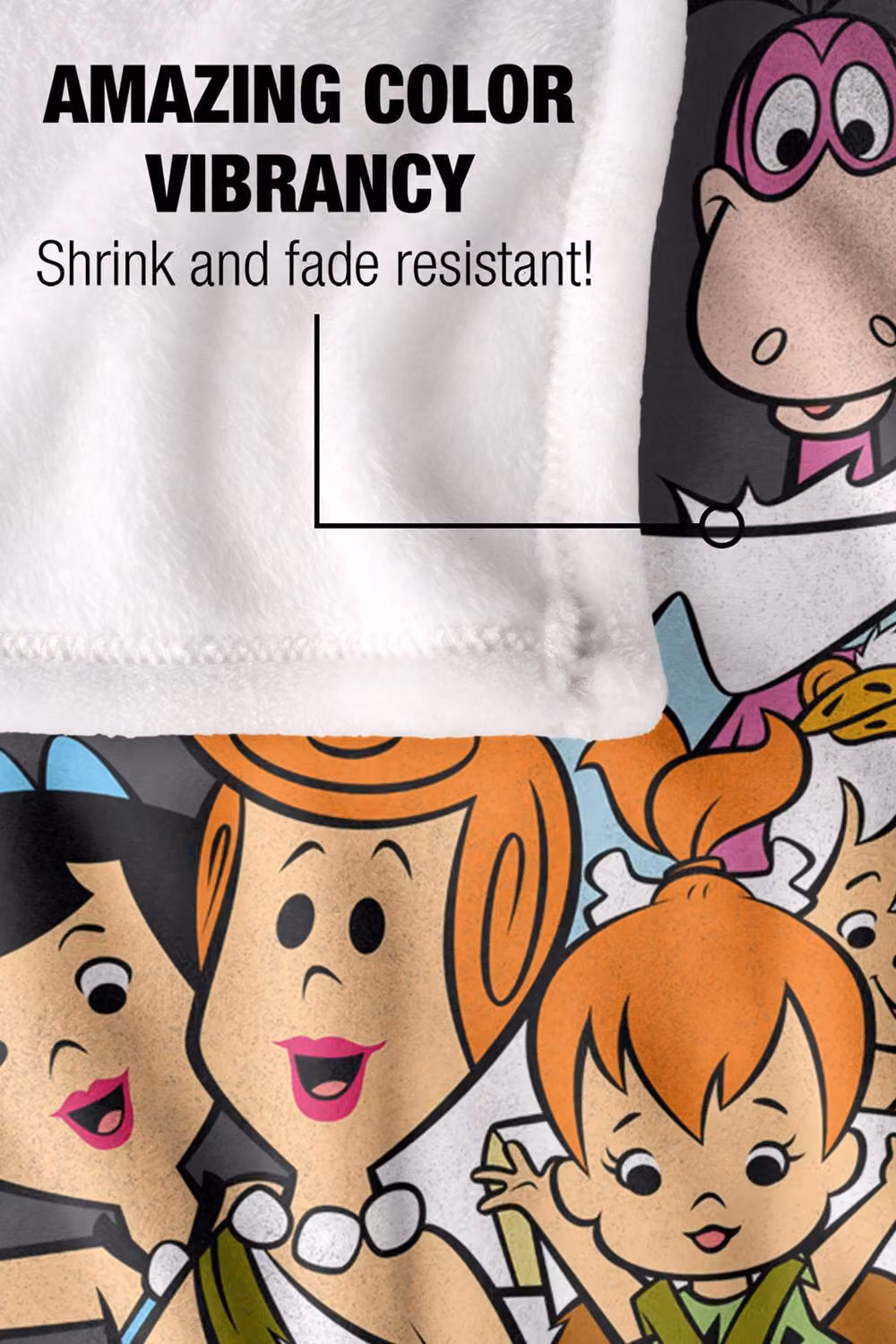 Warner Bros. The Flintstones Logo Super Soft Fluffy Polyester Throw Blanket for Adults, Multicolour and Grey, Extra Large – 5
