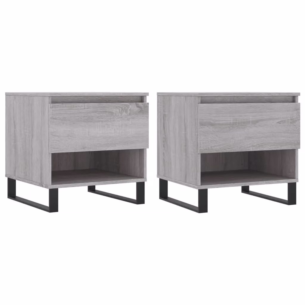 Berkfield Home Set of 2 Modern Grey Sonoma Coffee Tables, W/D/H: 50 x 46 x 50 cm – 2