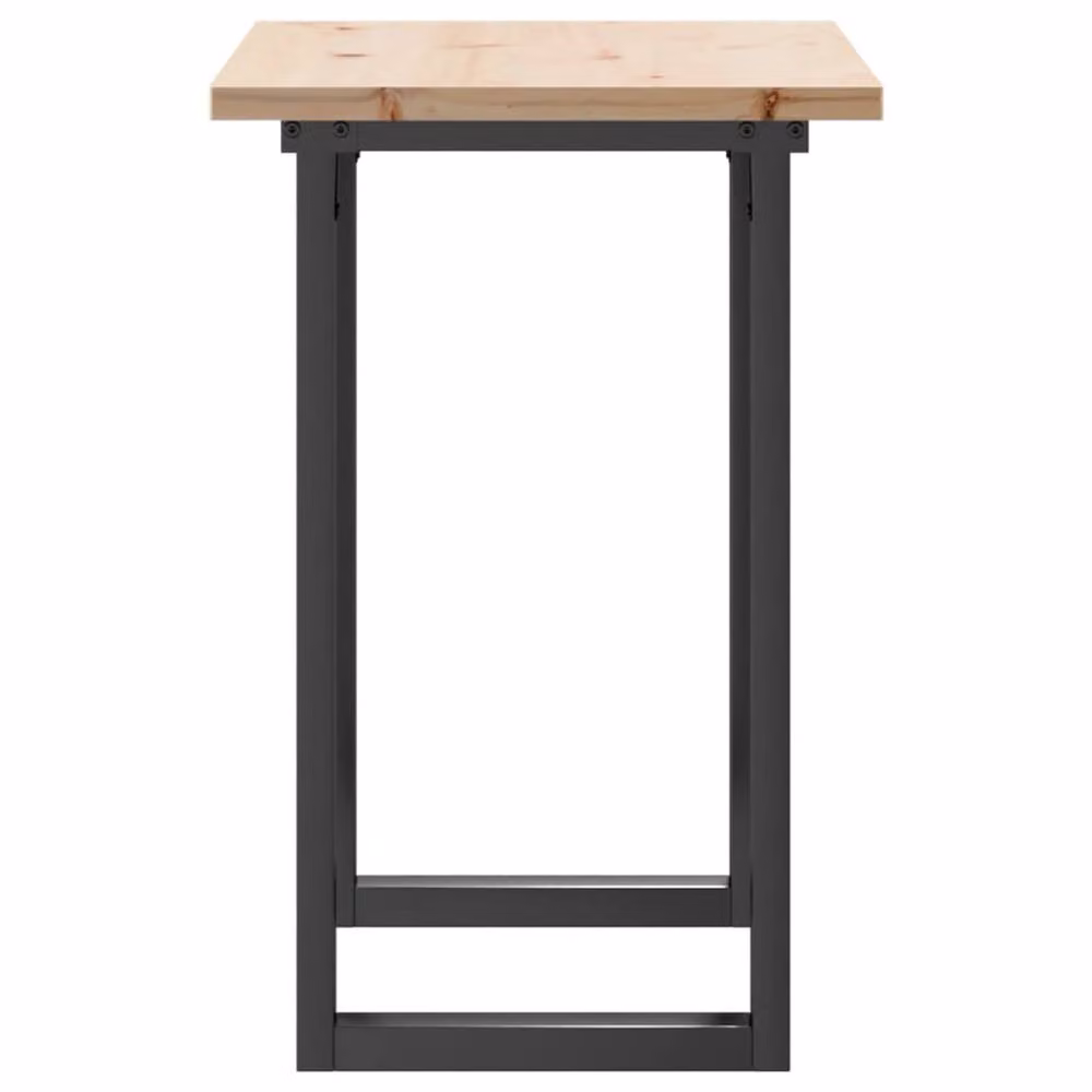 Berkfield Home O-Frame Rectangular Dining Table in Brown Solid Pine and Steel, W: 80 cm, D: 50 cm, H: 75.5 cm – 4