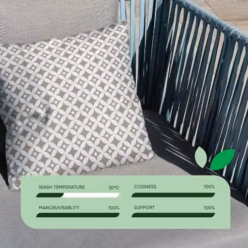 Gardenwize Pack of 2 Beige Diamond Printed Square Outdoor Scatter Cushions – 6