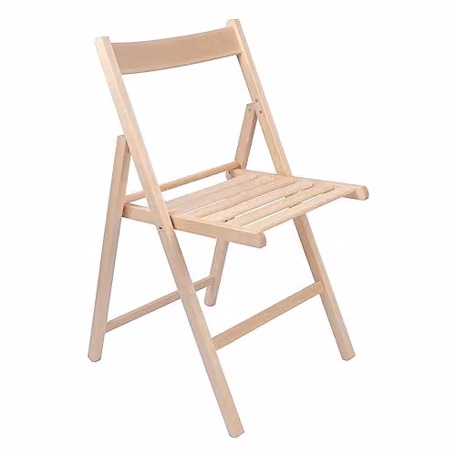 Harbour Housewares Beech Wood Folding Chair in Beige