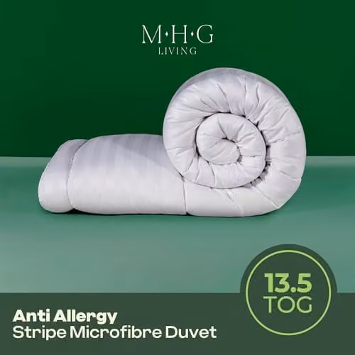 MHG Living 13.5 Tog Anti-Allergy Microfibre Duvet, White, W/D/H: 200 x 200 cm – 2