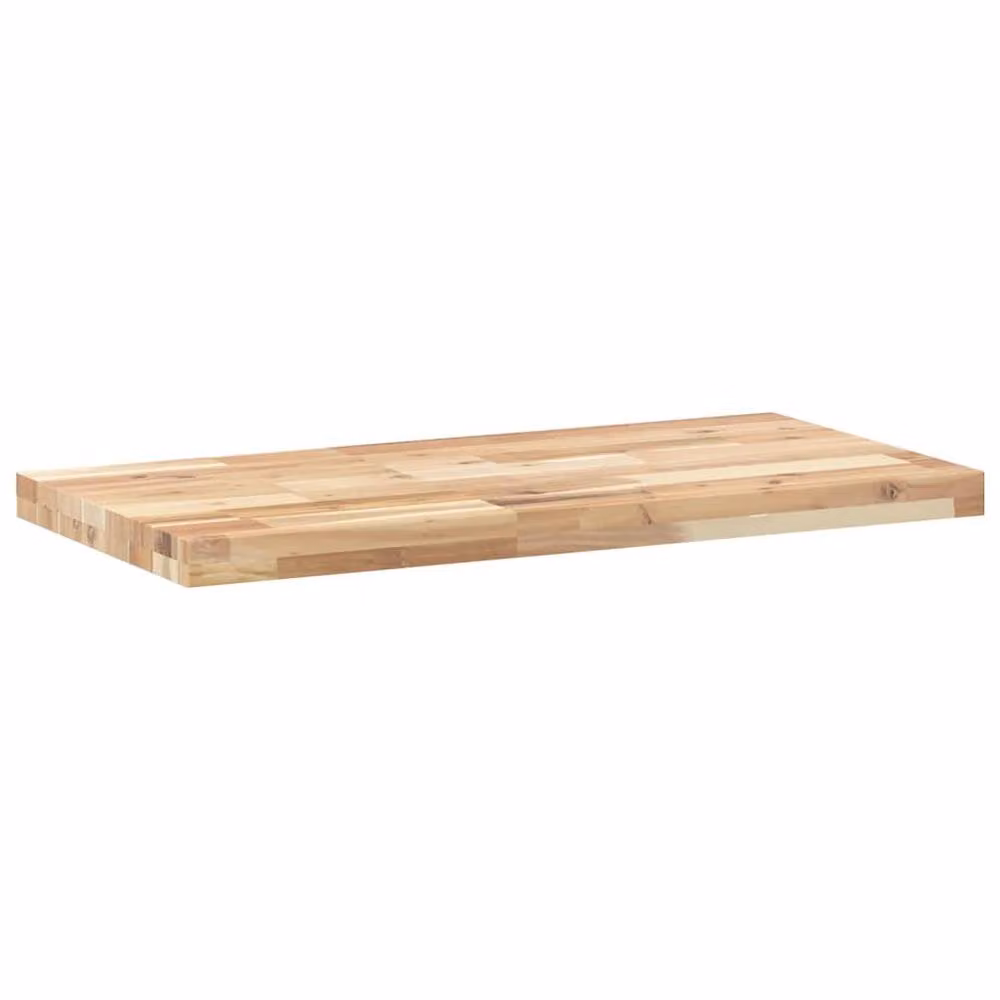 Berkfield Home Set of 2 Floating Shelves in Brown Untreated Solid Acacia Wood, W: 60 cm, D: 40 cm, H: 4 cm – 2