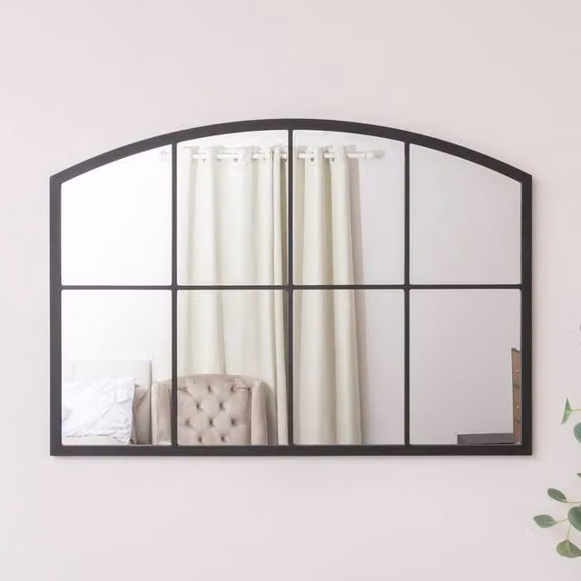 Melody Maison Black Minimalist Rectangular Wall Mirror W/H: 100 x 70 cm