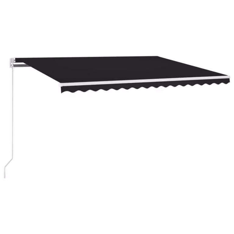 Berkfield Home Manual Retractable Awning with LED, Anthracite and Black, W: 450 cm, D: 350 cm