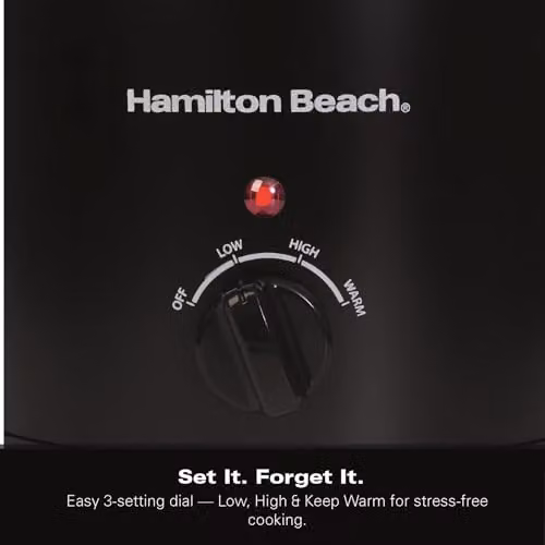 Hamilton Beach Mighty Mini Slow Cooker, 1.8L, Black, HBSC020B – 4