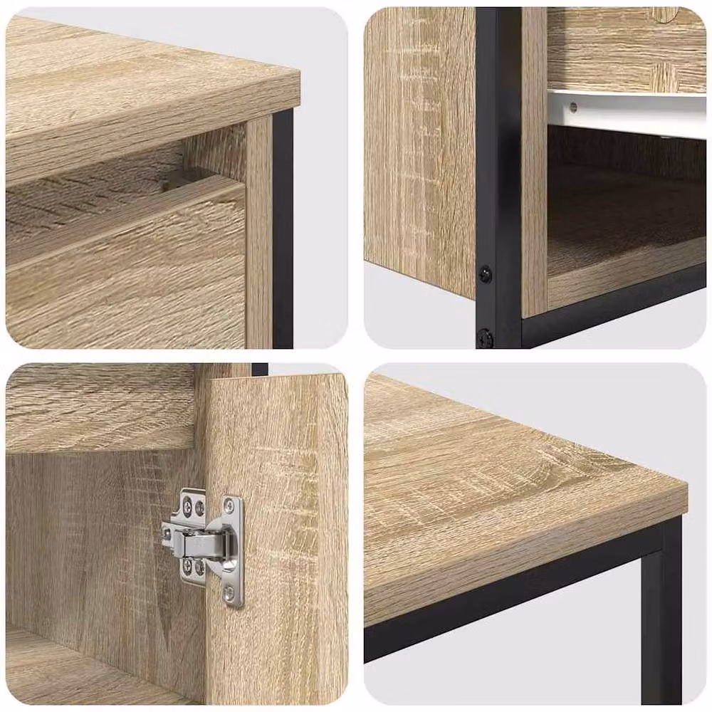 Berkfield Home 2 Piece Modern Bathroom Furniture Set in Sonoma Oak and Beige – 3