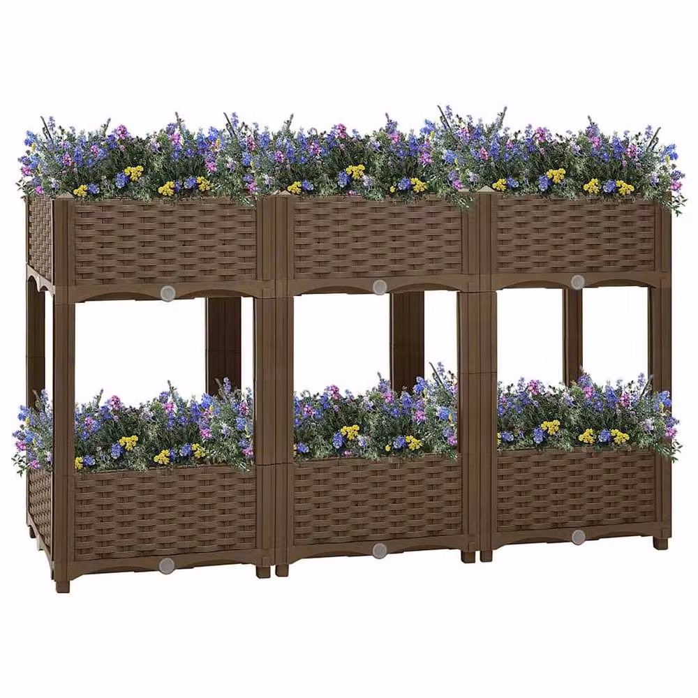 Berkfield Home Brown Polypropylene Raised Bed W/D/H: 120 x 40 x 71 cm – 2