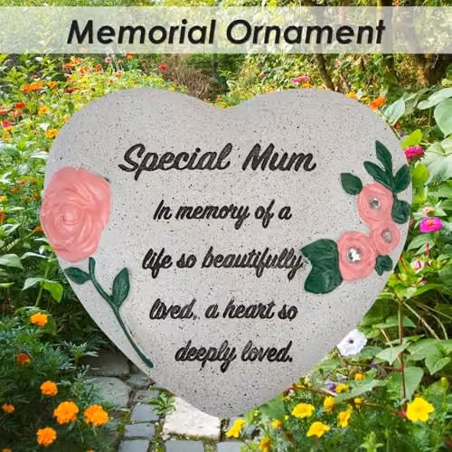 VFM e-Store Memorial Flower Pot Ornament in Grey, W/D/H: 16 x 14 x 7 cm – 3