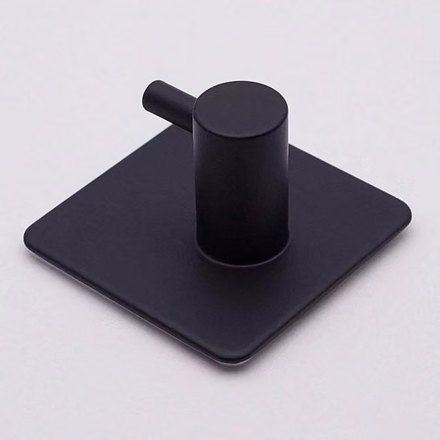 Korvixa 10-Pack 3M Waterproof Stainless Steel Adhesive Wall Hooks in Black