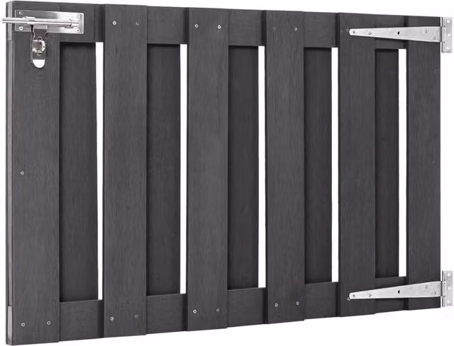Berkfield Home Durable WPC Sliding Garden Gate, Grey, W: 100 cm, H: 60 cm