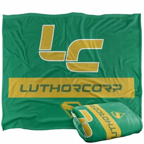 Warner Bros. Superman 2025 Luthorcorp Logo Super Soft Fleece Throw Blanket, Multicolour, W: 152 cm, D: 127 cm