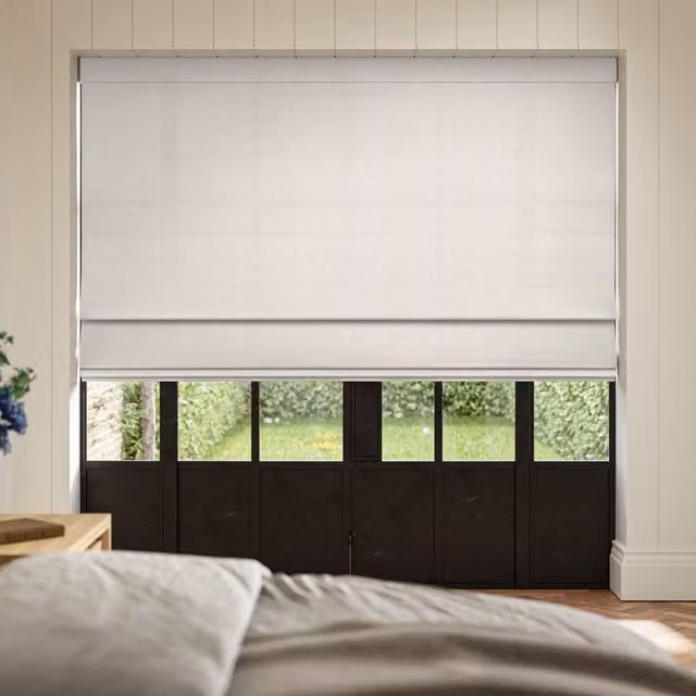 Ante Decor Celest No Joins Sheer Made To Measure Roman Blind in White