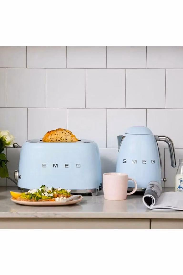 Smeg KLF03 and TSF01 Kettle and 2 Slice Toaster Set in Blue
