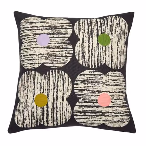 Orla Kiely Textured Flower 100% Cotton Duvet Cover and Pillowcase Set in Lilac and Moss Green – 2