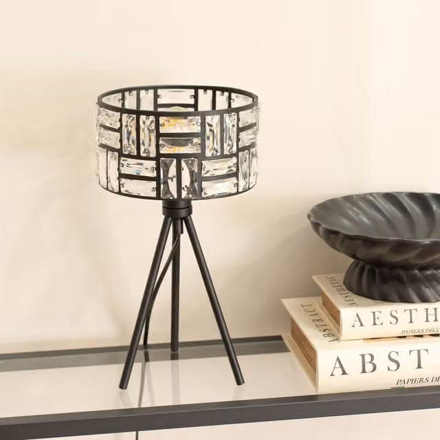 ValueLights Elise Tripod Table Lamp in Black